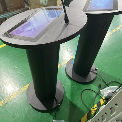 Podium digitale multimediale 13,3 pollici pcap touch lcd amplificatore di altoparlanti e microfono wireless per riunioni
