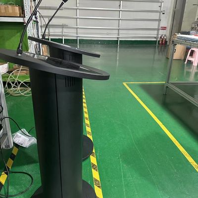 Podium digitale multimediale 13,3 pollici pcap touch lcd amplificatore di altoparlanti e microfono wireless per riunioni