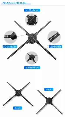 il contrassegno digitale LED dello schermo Z3 del hd visualizza i pannelli olografici di pubblicità dei chioschi 3d dell'esposizione del fan dell'ologramma del bluetooth 3D