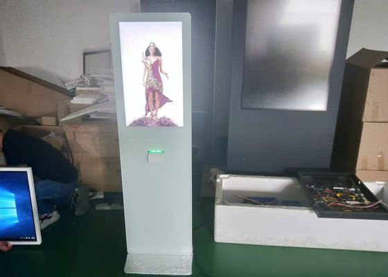 Touch screen infrarosso a 42 pollici bianco del chiosco di informazioni di tocco di alta lucentezza grande con la stampante