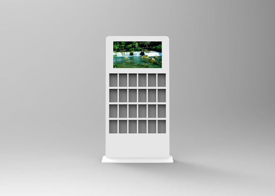 Pavimento bianco a 32 pollici di colore di AC240V che sta il chiosco digitale LCD del contrassegno con il supporto dell'opuscolo